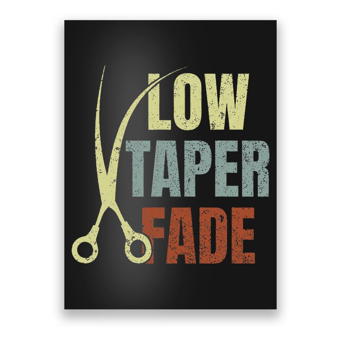 Low Taper Fade Meme Hair Scissors Vintage Poster