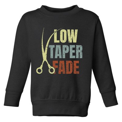 Low Taper Fade Meme Hair Scissors Vintage Toddler Sweatshirt