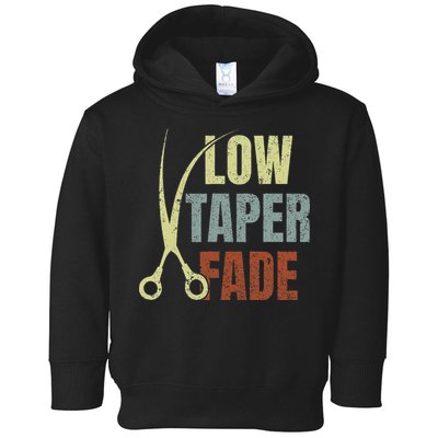 Low Taper Fade Meme Hair Scissors Vintage Toddler Hoodie