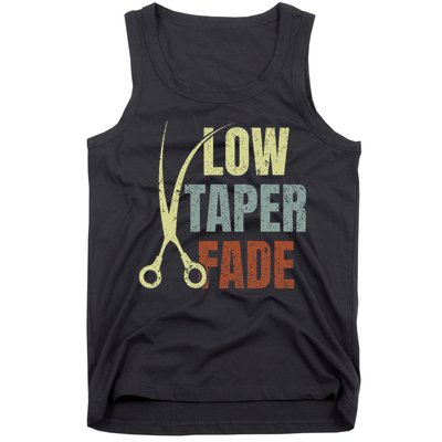 Low Taper Fade Meme Hair Scissors Vintage Tank Top