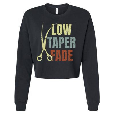Low Taper Fade Meme Hair Scissors Vintage Cropped Pullover Crew