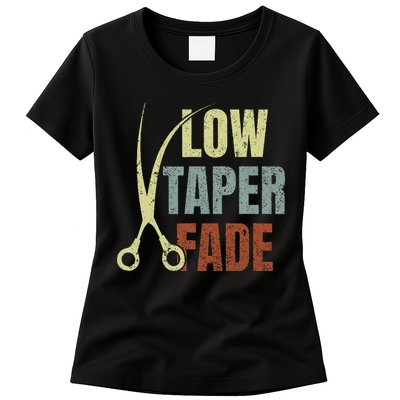 Low Taper Fade Meme Hair Scissors Vintage Womens T-Shirt
