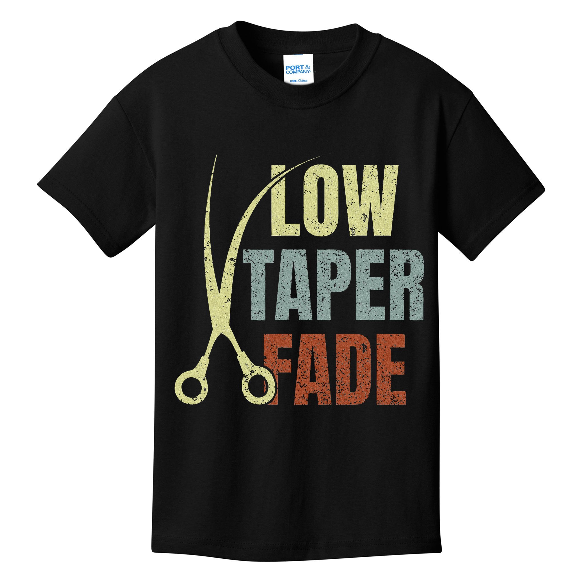 Low Taper Fade Meme Hair Scissors Vintage Kids T-Shirt