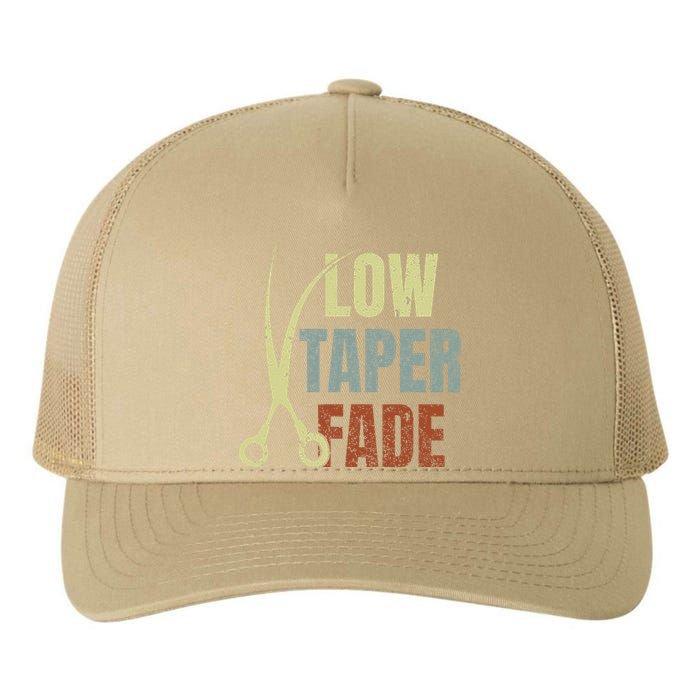 Low Taper Fade Meme Hair Scissors Vintage Yupoong Adult 5-Panel Trucker Hat