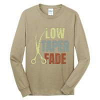 Low Taper Fade Meme Hair Scissors Vintage Tall Long Sleeve T-Shirt