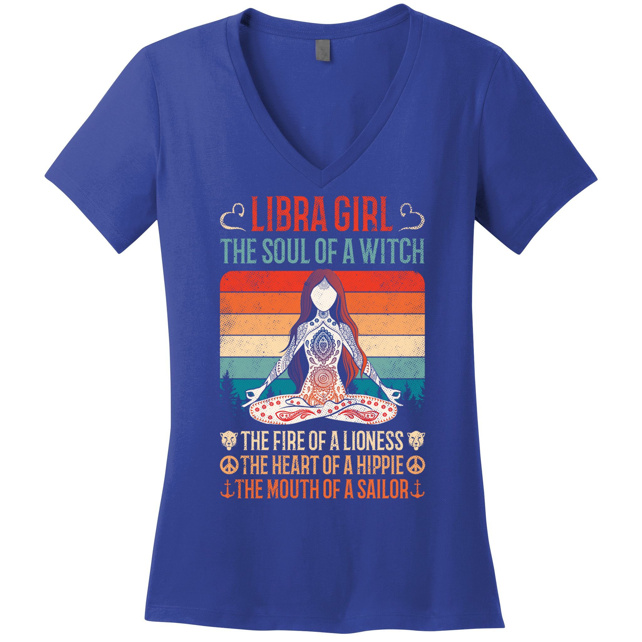 Libra Traits Facts Horoscope Zodiac Astrological Sign Meaningful Gift Women's V-Neck T-Shirt