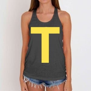 Letter T Funny Chipmunk Group Matching Halloween Costume Women's Knotted Racerback Tank