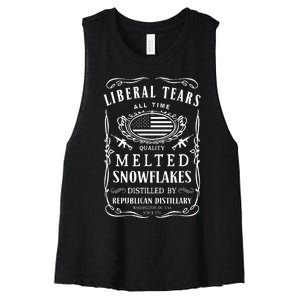 Liberal Tears Funny Republican Conservative 2a Trump Women's Racerback Cropped Tank