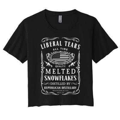 Liberal Tears Funny Republican Conservative 2a Trump Women's Crop Top Tee