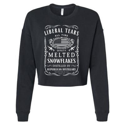 Liberal Tears Funny Republican Conservative 2a Trump Cropped Pullover Crew