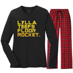 Lylla Teefs Floor & Rocket. Vol 3 Retro Galaxy Style Women's Long Sleeve Flannel Pajama Set 