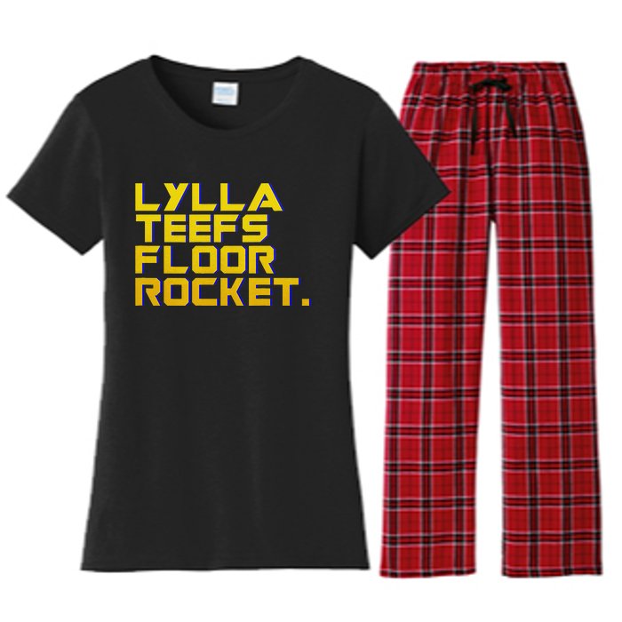 Lylla Teefs Floor & Rocket. Vol 3 Retro Galaxy Style Women's Flannel Pajama Set