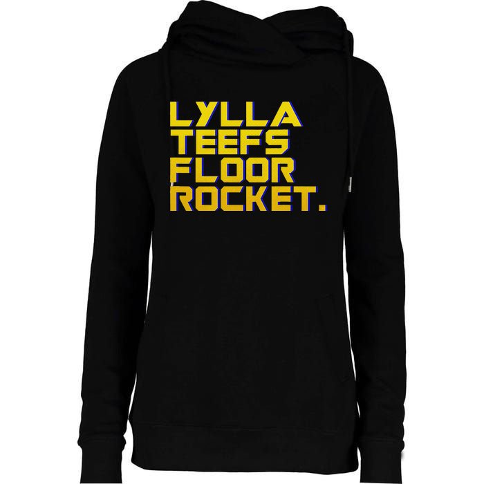 Lylla Teefs Floor & Rocket. Vol 3 Retro Galaxy Style Womens Funnel Neck Pullover Hood