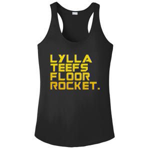 Lylla Teefs Floor & Rocket. Vol 3 Retro Galaxy Style Ladies PosiCharge Competitor Racerback Tank