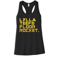 Lylla Teefs Floor & Rocket. Vol 3 Retro Galaxy Style Women's Racerback Tank