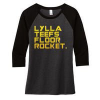 Lylla Teefs Floor & Rocket. Vol 3 Retro Galaxy Style Women's Tri-Blend 3/4-Sleeve Raglan Shirt