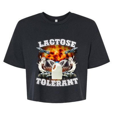 Lactose Tolerant Funny Trending Meme Bella+Canvas Jersey Crop Tee