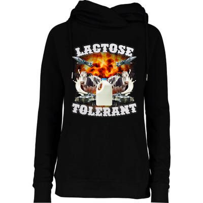 Lactose Tolerant Funny Trending Meme Womens Funnel Neck Pullover Hood