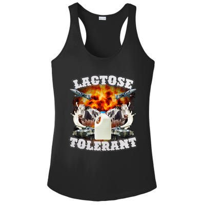 Lactose Tolerant Funny Trending Meme Ladies PosiCharge Competitor Racerback Tank