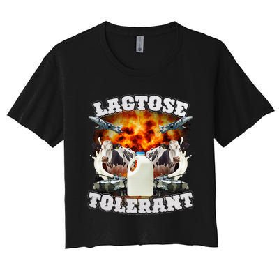 Lactose Tolerant Funny Trending Meme Women's Crop Top Tee