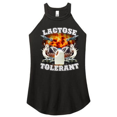 Lactose Tolerant Funny Trending Meme Women's Perfect Tri Rocker Tank