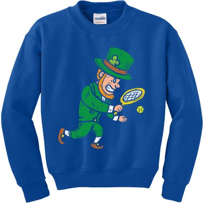 Leprechaun Tennis Funny St Patricks Day Sports Gift Kids Sweatshirt