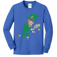 Leprechaun Tennis Funny St Patricks Day Sports Gift Kids Long Sleeve Shirt