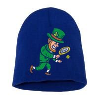 Leprechaun Tennis Funny St Patricks Day Sports Gift Short Acrylic Beanie