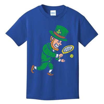 Leprechaun Tennis Funny St Patricks Day Sports Gift Kids T-Shirt