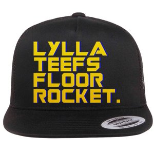 Lylla Teefs Floor & Rocket. Vol 3 Retro Galaxy Style Flat Bill Trucker Hat