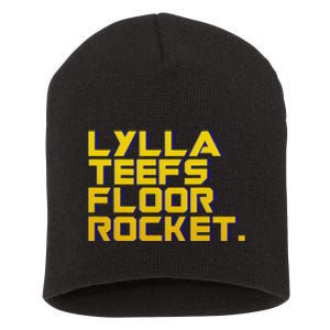 Lylla Teefs Floor & Rocket. Vol 3 Retro Galaxy Style Short Acrylic Beanie