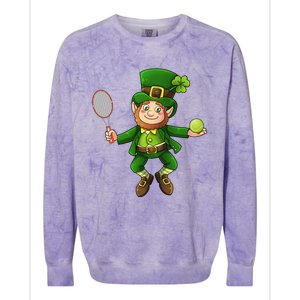 Leprechaun Tennis Funny St Patricks Day Sports Gift Colorblast Crewneck Sweatshirt