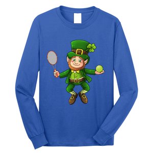 Leprechaun Tennis Funny St Patricks Day Sports Gift Long Sleeve Shirt