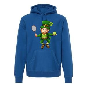 Leprechaun Tennis Funny St Patricks Day Sports Gift Premium Hoodie