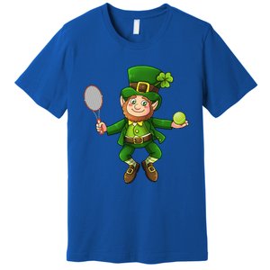 Leprechaun Tennis Funny St Patricks Day Sports Gift Premium T-Shirt