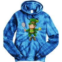 Leprechaun Tennis Funny St Patricks Day Sports Gift Tie Dye Hoodie