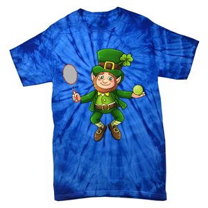 Leprechaun Tennis Funny St Patricks Day Sports Gift Tie-Dye T-Shirt