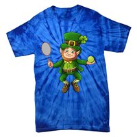 Leprechaun Tennis Funny St Patricks Day Sports Gift Tie-Dye T-Shirt