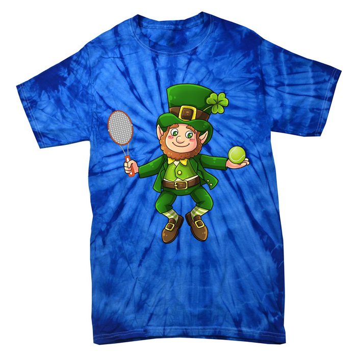 Leprechaun Tennis Funny St Patricks Day Sports Gift Tie-Dye T-Shirt