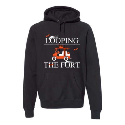 Looping The Fort Golf Cart Halloween Decor Bat Premium Hoodie