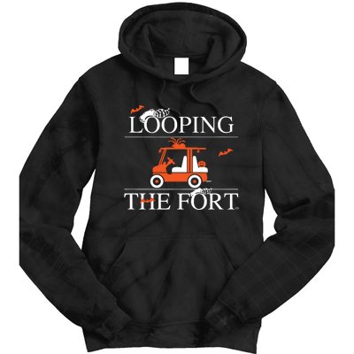 Looping The Fort Golf Cart Halloween Decor Bat Tie Dye Hoodie