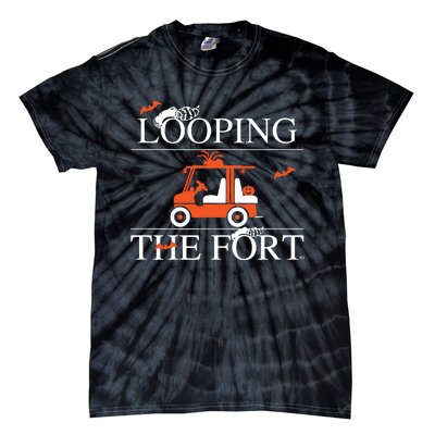 Looping The Fort Golf Cart Halloween Decor Bat Tie-Dye T-Shirt