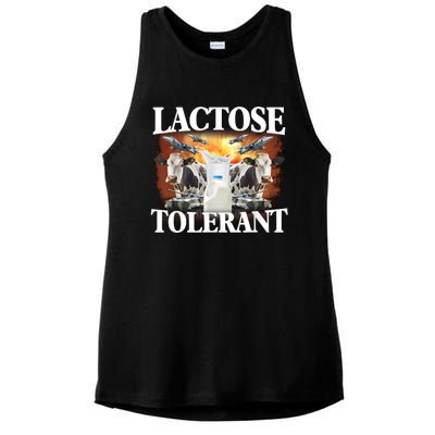 Lactose Tolerant Funny Trending Meme Ladies PosiCharge Tri-Blend Wicking Tank