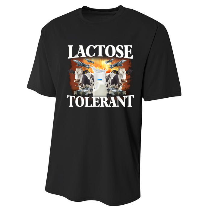 Lactose Tolerant Funny Trending Meme Performance Sprint T-Shirt