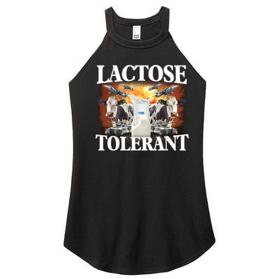 Lactose Tolerant Funny Trending Meme Women’s Perfect Tri Rocker Tank