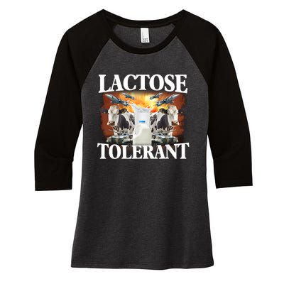 Lactose Tolerant Funny Trending Meme Women's Tri-Blend 3/4-Sleeve Raglan Shirt