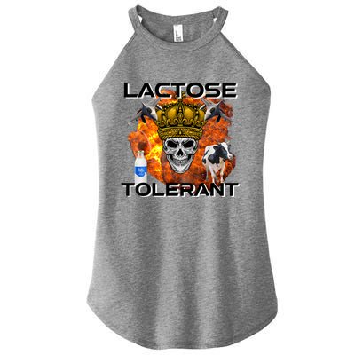 Lactose Tolerant Funny Trendy Design Meme Women’s Perfect Tri Rocker Tank