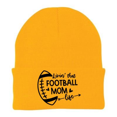 Livin That Football Mom Life Gift Knit Cap Winter Beanie