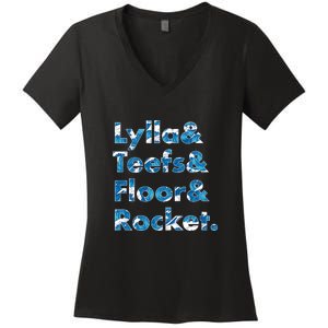 Lylla & Teefs Floor Rocket Women's V-Neck T-Shirt