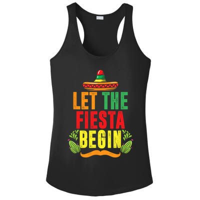 Let The Fiesta Begin Sombrero Mexico Mexican Fiesta Ladies PosiCharge Competitor Racerback Tank